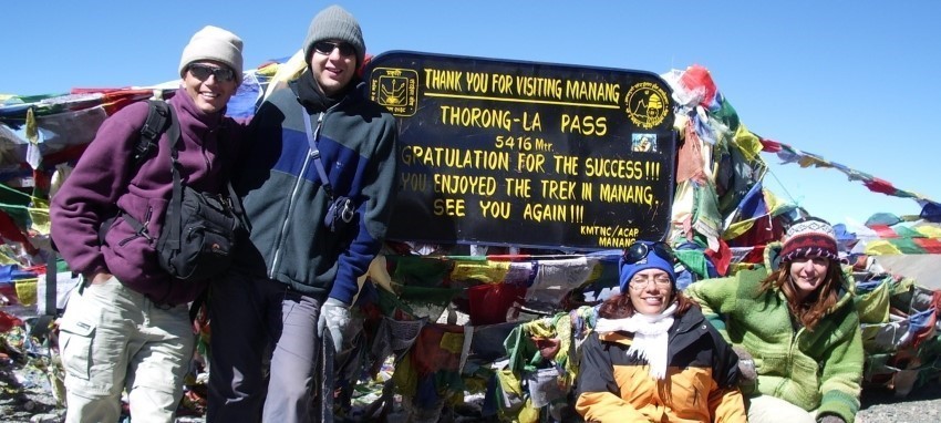 Circuit de l'Annapurna - Sur le haut de la 5416m Throng La Pass.