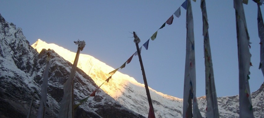 Sentier du patrimoine culturel Tamang - Vue Lever du Langtang