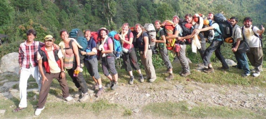 Наши гиды и носильщики - High Himalayan Trekking and Expedition's guide and porters team